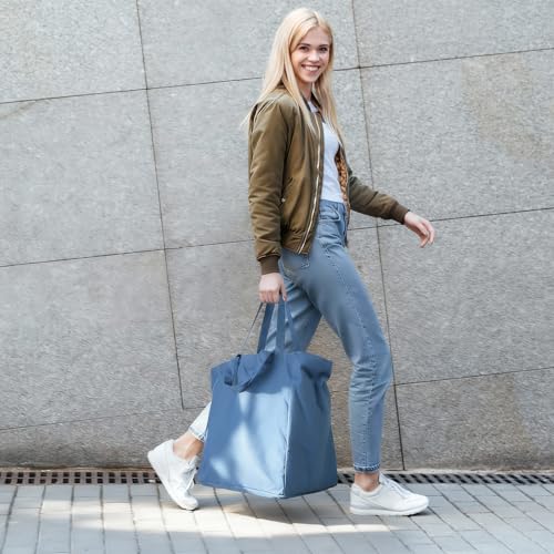 musbus 3-Pack 15"×15"×10" Large Heavy Duty Canvas Tote Bag - color: Blue