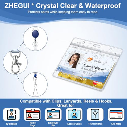Breakaway Lanyards for ID Badges 100 Pack with 4x3 ID Card Holders - color: Breakaway Blue, size: 100 Pack