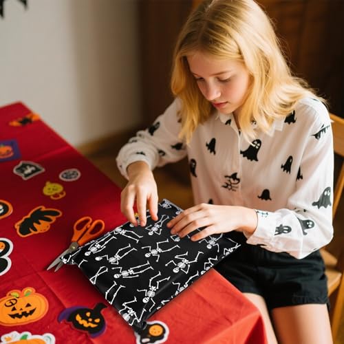 JarThenaAMCS 100Pcs Halloween Poly Mailers 10 x 13 Inch Black Dancing Skeleton Packaging Bags Self Seal Mailing Envelope Bags for Small Business Clothing - style: Dancing Skeleton
