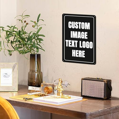 Custom Sign Personalized Metal Sign Custom Signs for Office/Wall/Garden/Indoor or Outdoor/Home Signs Design Your Logo/Text/Image-12x16Inch - size: 12"x16"
