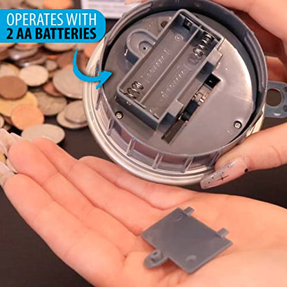 Locking Digital Coin Bank Savings Jar - Pennies Nickles Dimes Quarter Half Dollar Change Counter | Clear Jar with LCD Display - style: Locking