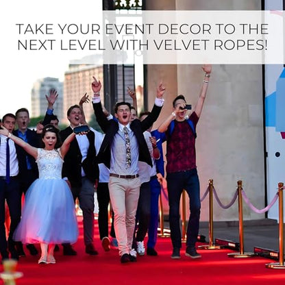 6PCS Light Purple Velvet Rope - 5FT Elegant Rope for Stanchion Barrier VIP Events Crowd Control Safety Divider for Red Carpet Weddings Parties and Special Occasions Durable and Stylish Design - size: 6PCS Light purple