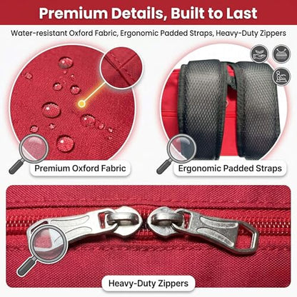 NOVO First Aid Backpack Empty, Medical Backpack, Red Emergency Backpack Bag