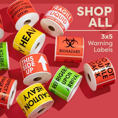 Aegis Adhesives - 3" X 5" Do Not Double Stack Labels (1 Roll, 500/Roll) - color: Red (Do Not Double Stack)