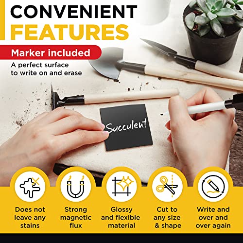 X-bet MAGNET Dry Erase Magnetic Labels, 4x4 (10x10cm), 10 pcs, Black - color: Black 4x4" 10 pcs