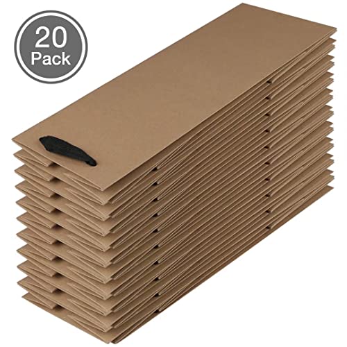 Aimyoo 20 Pack Brown Wine Bottle Bags Bulk 4x4x14 inch, Kraft Paper Gift Bags with Handles Champagne Alcohol Retail Bag - color: Brown - 4x4x14 inch, size: 20 count (4x4x14 inch)