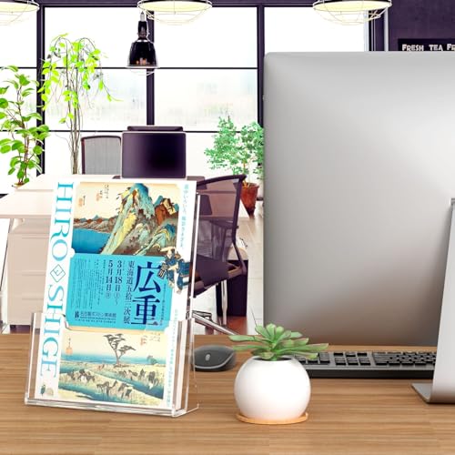 NIUBEE Acrylic Brochure Holder 8.5 x 11, Flyer Holder Stand Display, 2 Pack - size: 8.5" x 11", style: 2 Pack