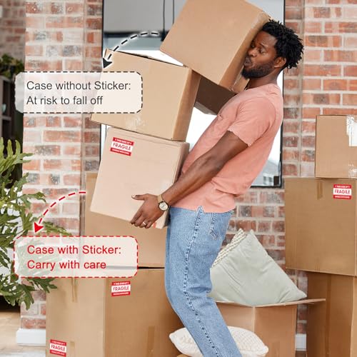 L Liked 2"x 3" 500 Fragile Stickers for Shipping and Moving (Pack of 2) - size: 2"x3" (Pack of 2), style: 1 Rolls,500 Labels