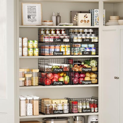 JKsmart 3 Pack XXL Stackable Wire Baskets, Pantry Organizers and Storage - size: XXL-16.34"x12.01"x23.61"