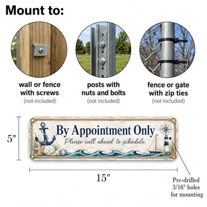 By Appointment Only Coastal Business Sign - style: By Appointment Only