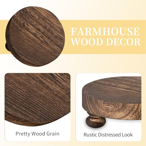 Romadedi Brown Wood Riser, Pillar Candle Holder, 4.7 in, 4 Packs - color: Brown, size: 4 PCS