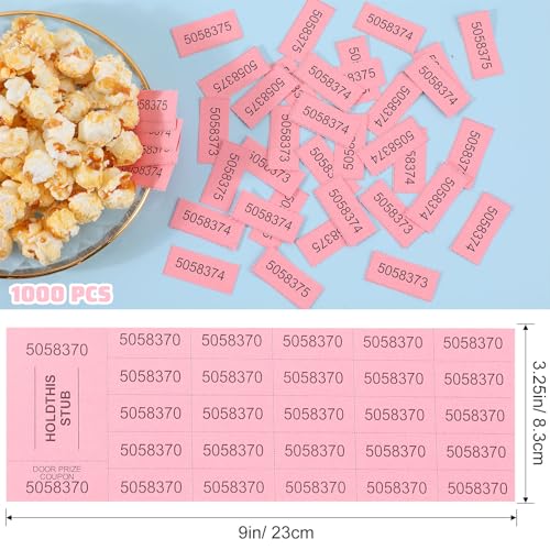 Kosiz 1000 Sheet Chinese Auction Raffle Tickets 25 Bid, Pink - color: Pink, size: 25 Bid