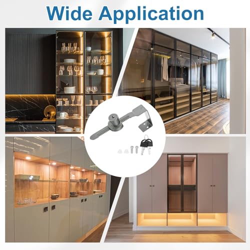2.1" Luminous Sliding Glass Door Ratchet Lock Fit 1.57-1.97" Grey - color: Gray, size: 2.1"