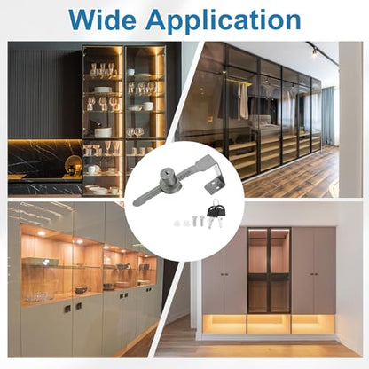 2.1" Luminous Sliding Glass Door Ratchet Lock Fit 1.57-1.97" Grey - color: Gray, size: 2.1"