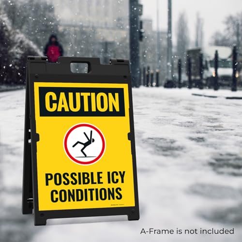 Caution Possible Ice Conditions Sign Kit, - size: 18x24 Inches, style: 2 Pack - Replacement Panels