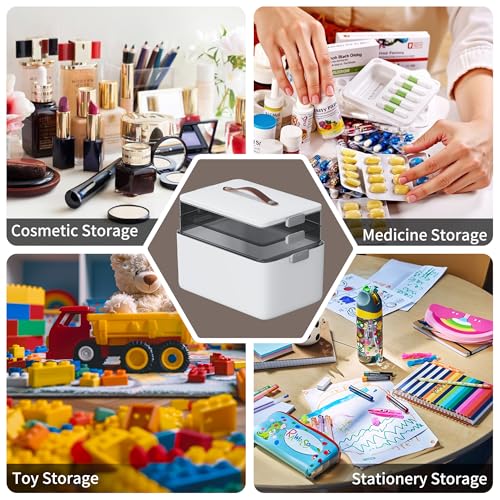 CTIME 3-Tier Medicine Organizer - Portable Medicine Cabinet with Handle - size: Regular 3-Tier