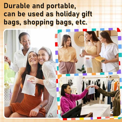 Maitys White 300 Pcs Small Plastic Bags with Handles 5x7 for Business - color: White