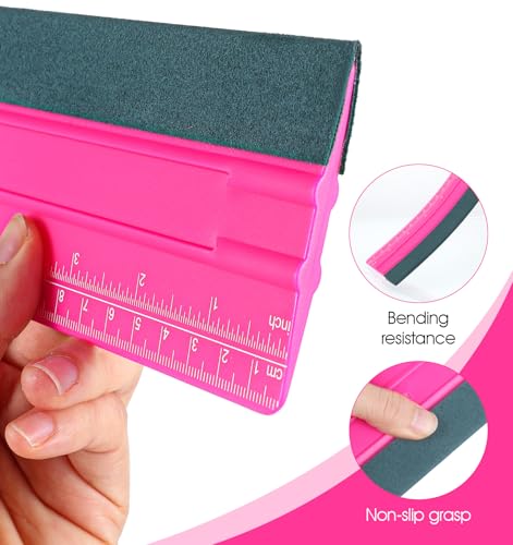 Squeegee for Vinyl, Vinyl Squeegee 10 Inches with Ruler & Micro Suede Felt Edge for Car Wrap Window Tint Application Wallpaper