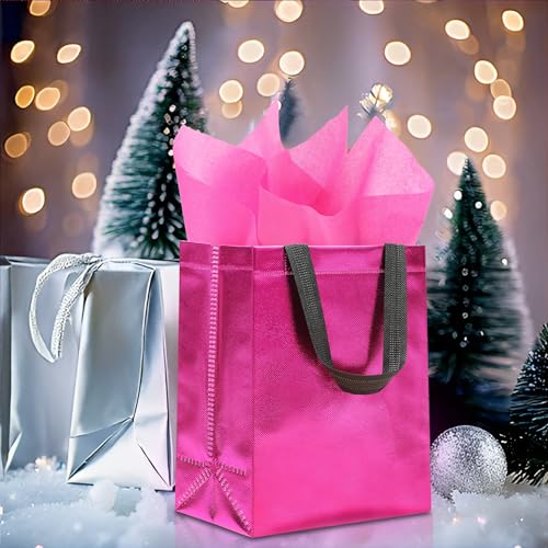 KeerxunBag Magenta Gift Bags - 12pk - Reusable - With Inner Liner Paper - color: Magenta