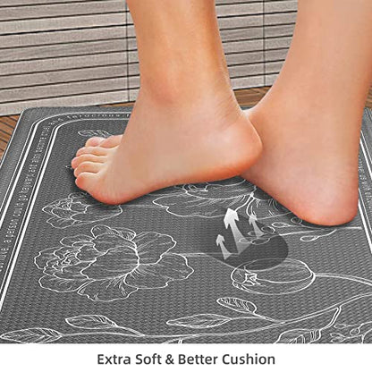 Kitchen Floor Mat Set of 2, Anti Fatigue Kitchen Mat 17"x59"+17"x29" - color: Grey, size: 17"x59"+17"x29"