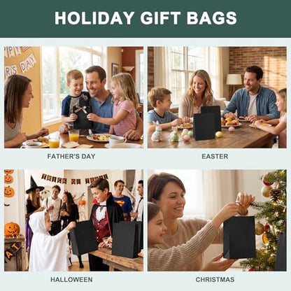 METRONIC Black Paper Bags 5.25x3.75x8 Inch Small Gift Bags 200 Pack - color: Black, size: 1 Count (Pack of 200)