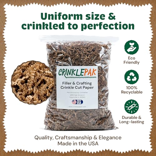 2LB Kraft Crinkle Cut Paper Shred USA Made - color: Kraft, size: 2 LB