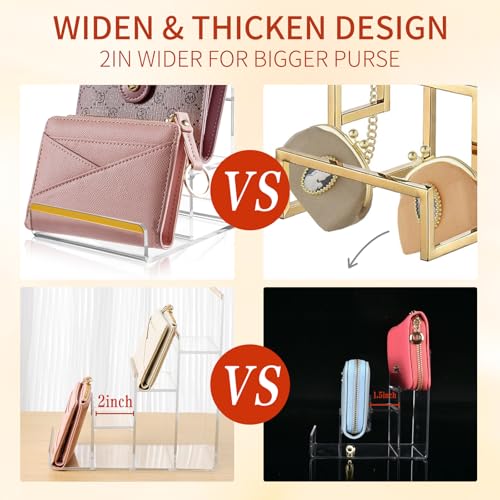 2 Pack Acrylic Wallet Display Stands, 4-Tier Purse Display Stands - size: 4 Tier (2 Pack)