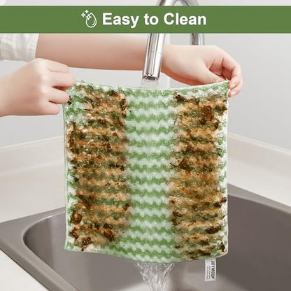JOYMOOP Microfiber Cleaning Cloth, 18 Piece Set, Small, Green - color: D