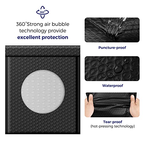 Fuxury Black Bubble Mailers 8.5x12" Padded Envelopes 40 Pack #2 - color: Black, size: 8.5x12" 40PC