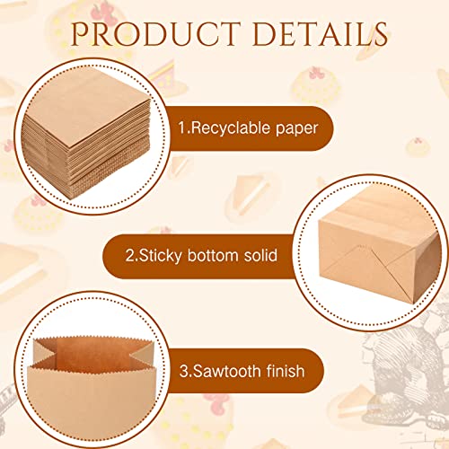 Containlol 200 Pcs Small Paper Lunch Bags 6.7 X 3.54 X 2.36, Brown - color: Brown, size: 6.7 x 3.54 x 2.36
