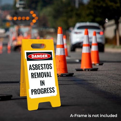 OSHA Danger Asbestos Removal in Progress Sidewalk Sign Kit, - size: 10x16 Inches, style: 2 Pack - Replacement Panels