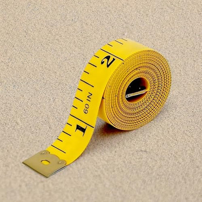 60-Inch/150-Cm Double Scale Rule, Tape Measure Soft Ruler, Measuring for Weight Loss, Sewing Tailor Craft Ruler Yellow