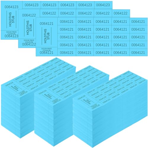 Kosiz 2400 Sheets Raffle Ticket Sheets Blue Chinese Raffle Tickets 25 Bid