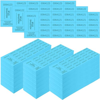 Kosiz 2400 Sheets Raffle Ticket Sheets Blue Chinese Raffle Tickets 25 Bid