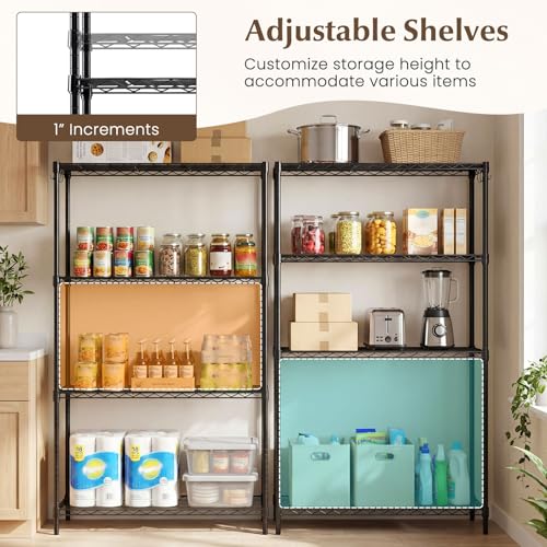 GIANTEX 4-Tier Storage Shelves, Adjustable Wire Shelf Rack, Sturdy Steel Commercial Shelf, Heavy Duty Metal Shelving Unit for Kitchen, Garage, Pantry, Restaurant, 54.5''H - size: 36" x 14" x 54.5" 4Tier