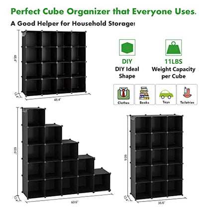 C&AHOME 16 Cube Storage Organizer Cube Shelves Units Storage Cubes, Black - color: Black