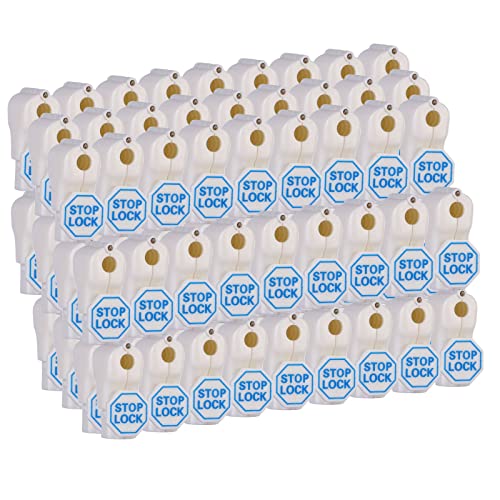 LeaGerous 200 Pcs Magnetic Peg Hook Stop Lock 6mm, Display Hook Magnet Security Locks Compatible with 4.5-5.9mm pegboard for Retail Store and Shopping Center (White) - color: White