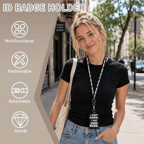 Funny Work Lanyard with ID Badge Holder and Retractable Badge Reel - color: Work Humor