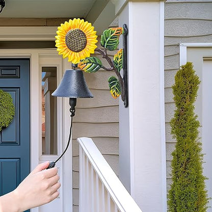 Sungmor Heavy Duty Cast Iron Sunflower Hand Bell - color: Shape C - Sunflower