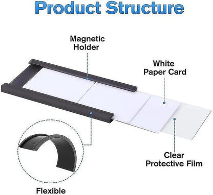 LLPT Magnetic Label Holder 5" x 3" 50 Packs C Channel, ROHS Certified NBR - size: 5" x 3" 50 Packs