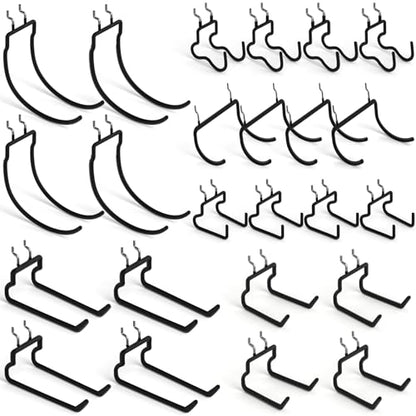 INCLY 24 Pack 1/4" Pegboard Drill Holder Tool Utility Hooks - size: 24 Pack