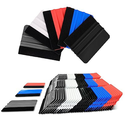 NEWISHTOOL 100 PCS Felt Squeegee for Vinyl, PPF Tint Wrap Application Tool - color: Mixed Colors