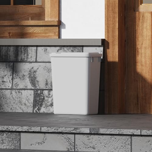 Dowell Wastebasket Trash Container, 35Qt/9Gal, Plastic, Stackable, for Kitchen/Bathroom/Office, Tall&Slim Trash Can 18" H (Grey 4000 35 04) - size: 37Qt - 1 Pack