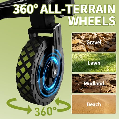 Foldable Wagon Cart, Utility Wagon with All Terrain Wheels