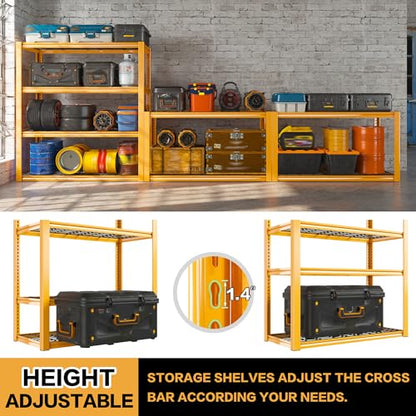 REIBII 40" W Yellow Garage Shelving with Double-Layer Frames for Homeowners - color: Orange