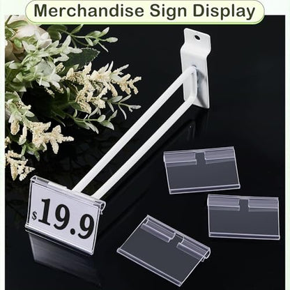 Tatuo 400 Plastic Label Holders for Wire Shelf, Reusable Clip, Clear - color: Clear