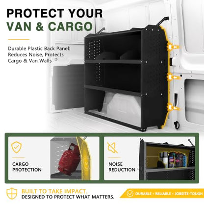 Cargo Van Shelving for Compact Cargo Van, 42" W x 43" H x 13" D