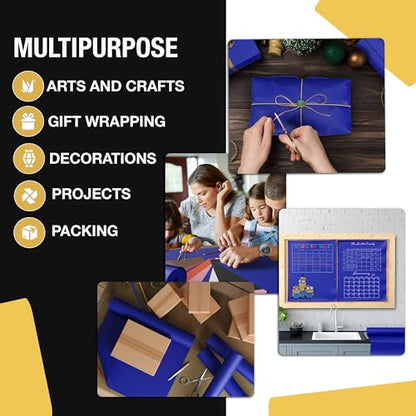 Crown Display Dark Blue Kraft Paper Roll - 17.75" X 1320" (110' Ft) - Shipping & Packing Paper - Craft Supplies - color: Dark Blue, size: 17.75" x 1320"