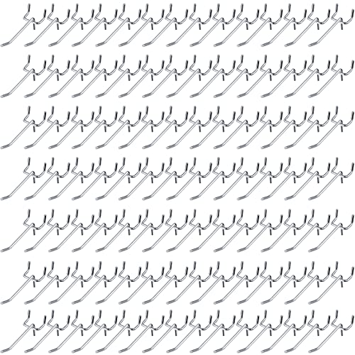 Funrous 100 Pack 2 Inch Stainless Steel Hooks for Pegboard, Silver - size: 2 Inch