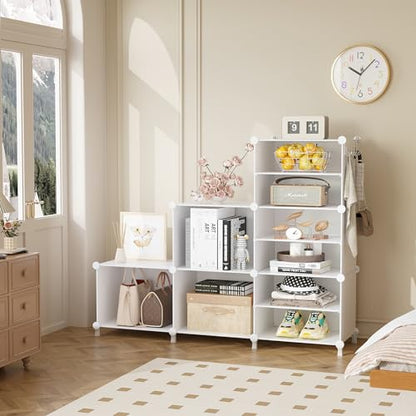 AWTATOS 6 Cube Closet Organizer Storage Shelves, White - color: White